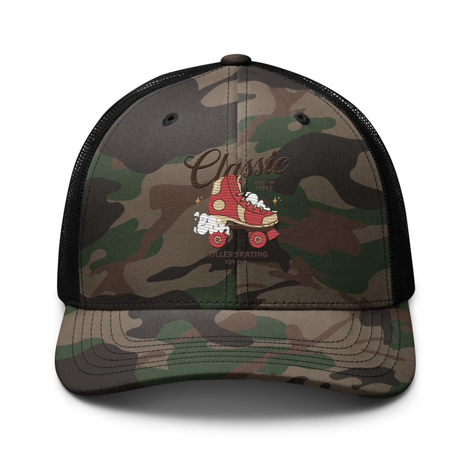 Classic Roller Skating - Sports Apparel Camouflage Trucker Hat