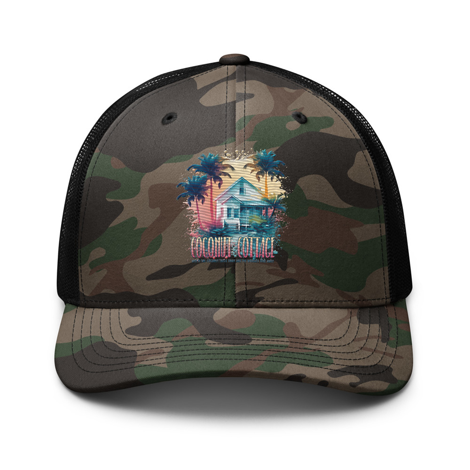 Coconut Cottage Camouflage Trucker Hat