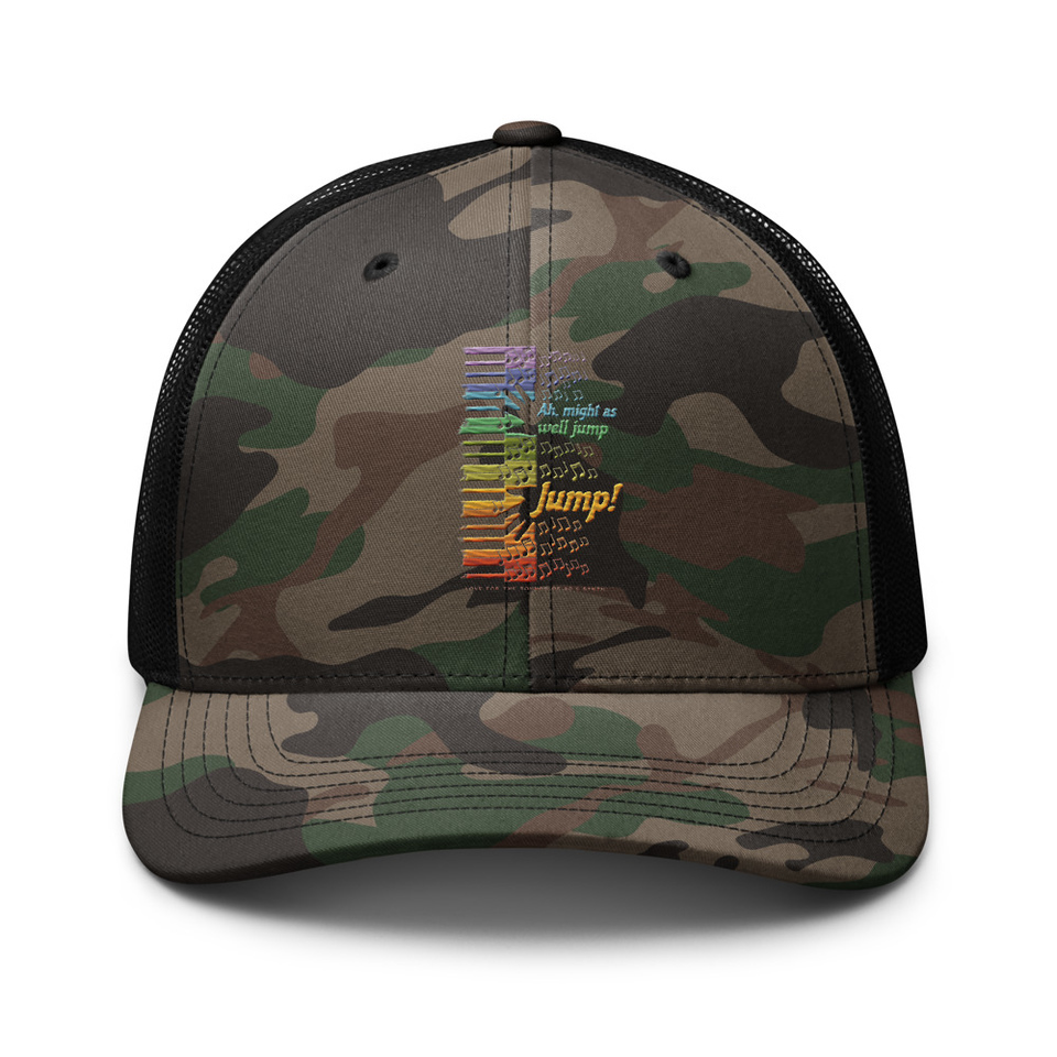 Colorful Retro Keyboard Camouflage Trucker Hat