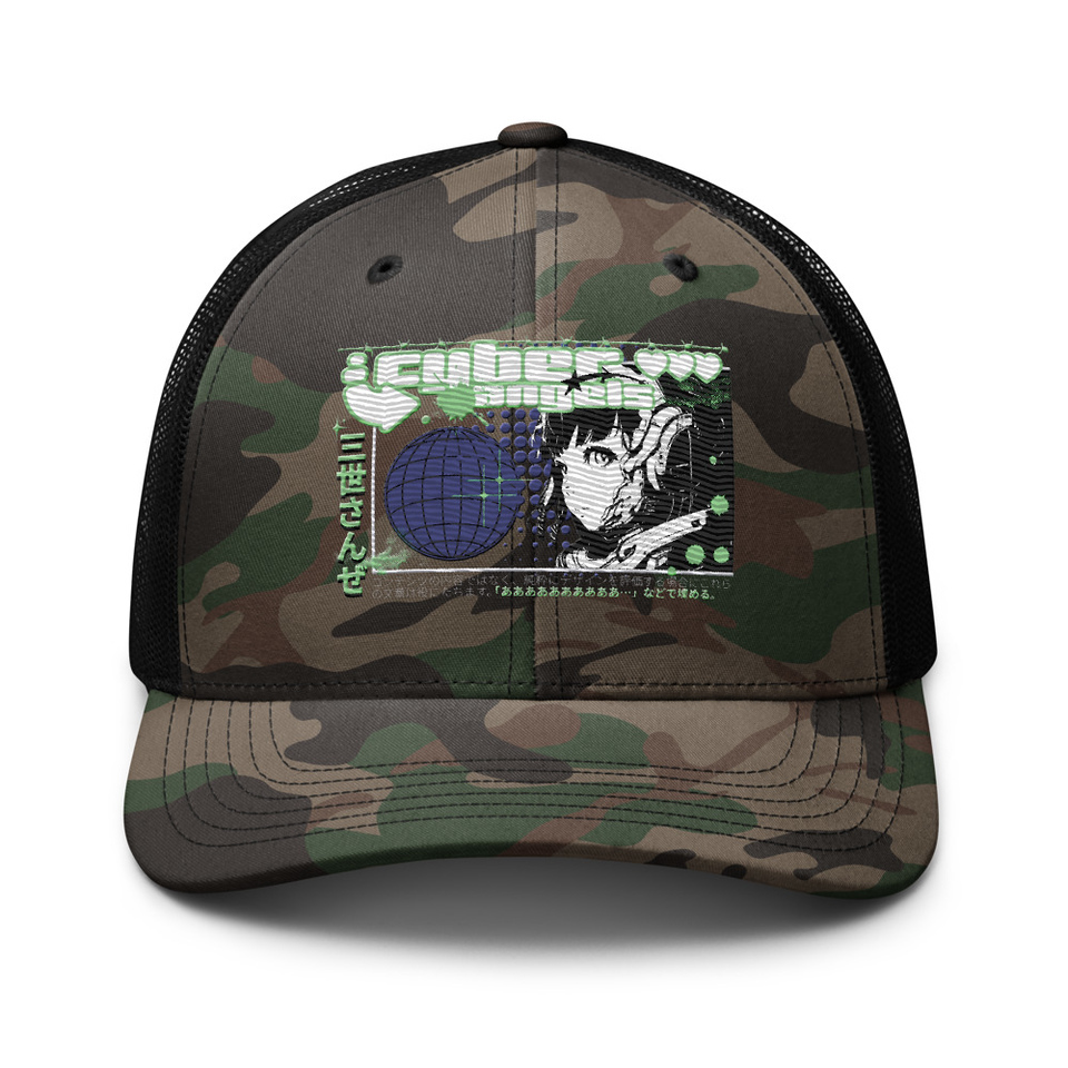 Cyber Angels - Y2k Girl Anime Camouflage Trucker Hat