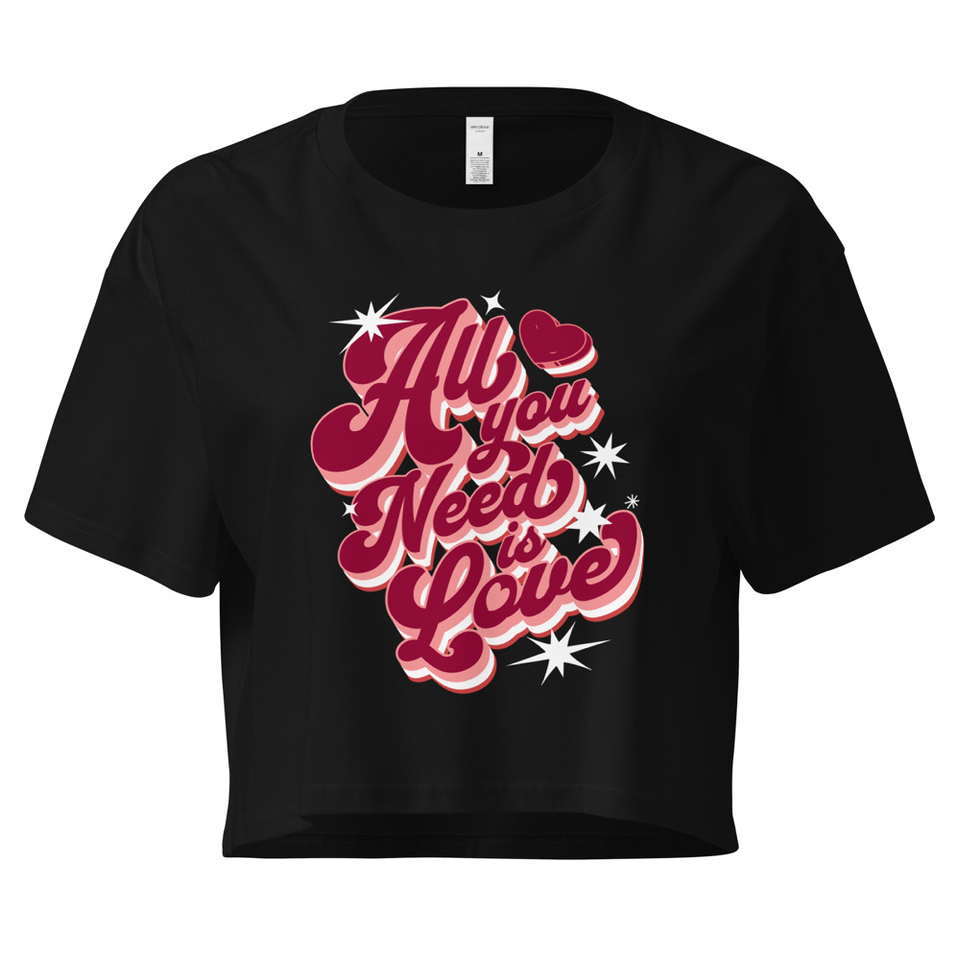 All You Need is Love - Retro Valentines Day Women's Crop Top