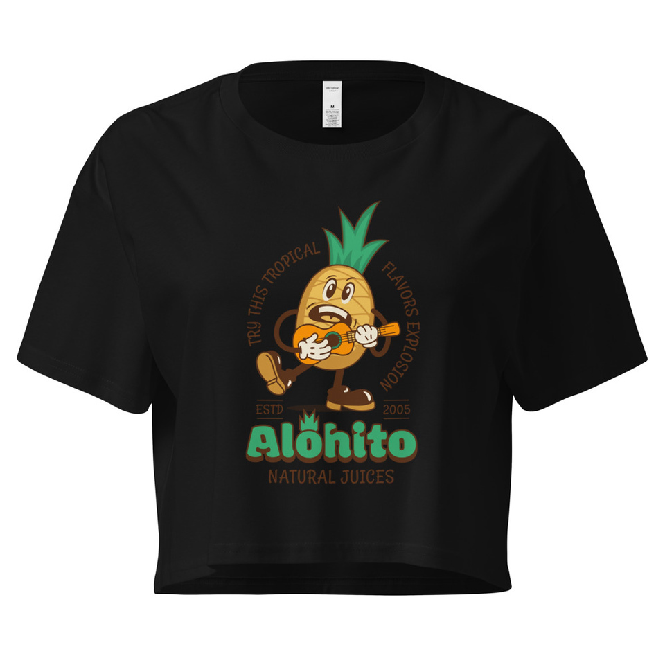 Alohito Natural Juices - Pineapple Mascot Women's Crop Top