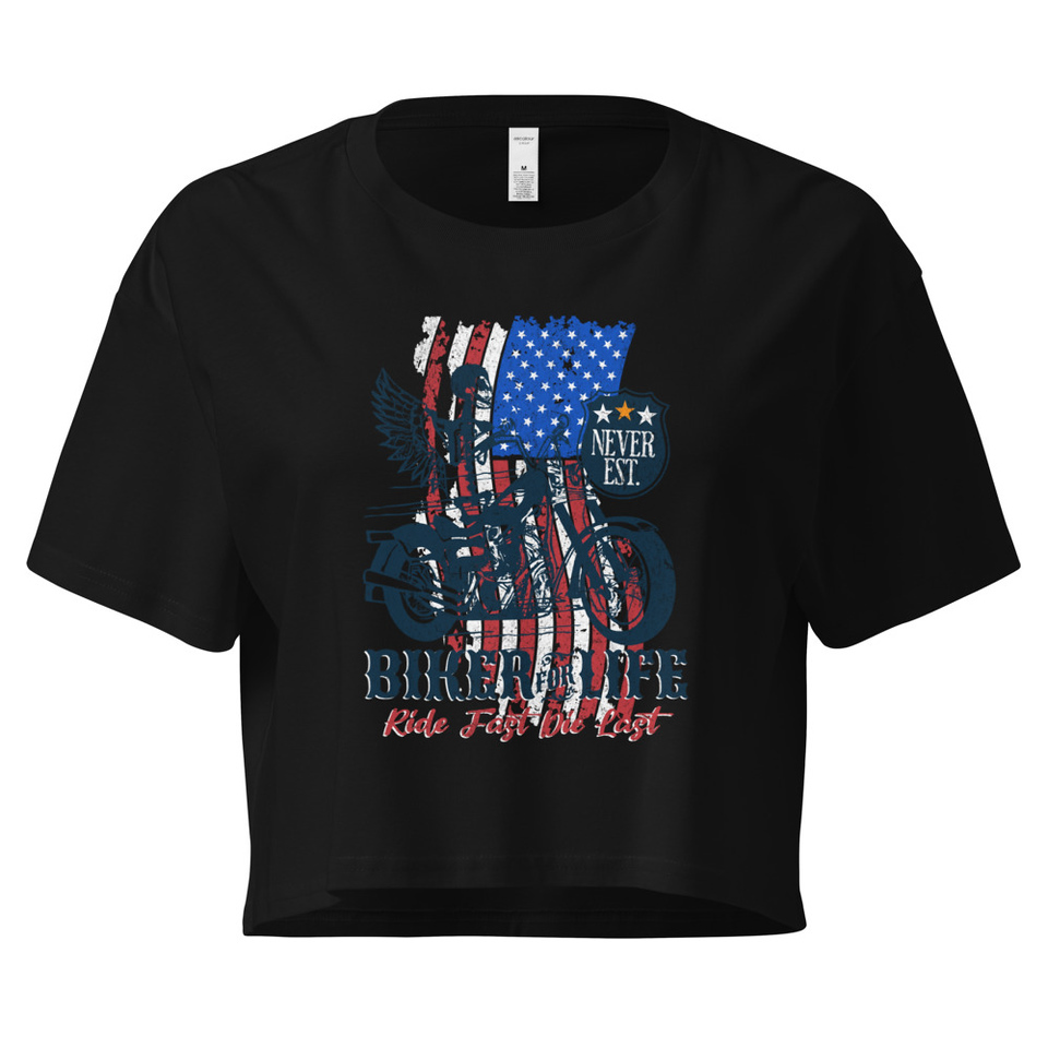 American Biker for Life Women's Crop Top