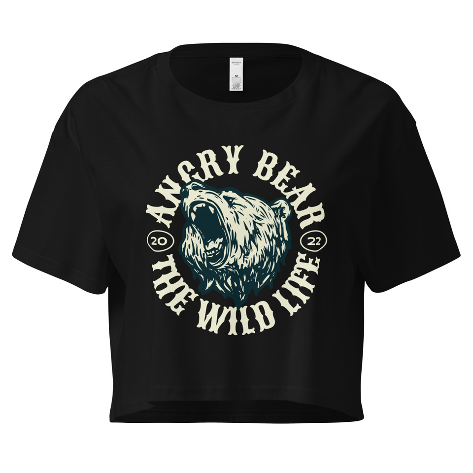 Angry Bear - Wild Life Animal Women's Crop Top