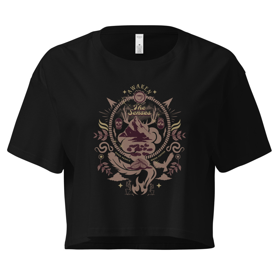 Awaken The Senses - Coffee Beans Women's Crop Top
