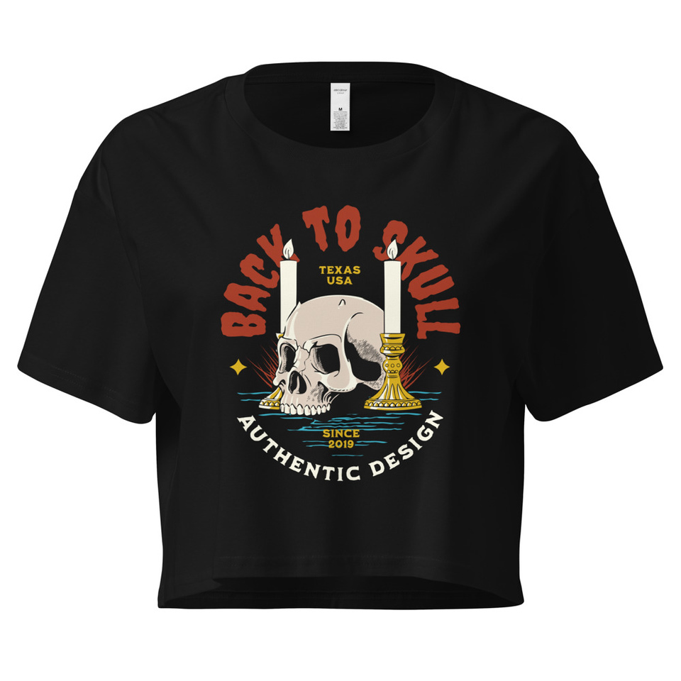 Back to Skull - Authenthic Design  Women's Crop Top
