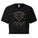Black Diamonds - Elegant Women's Crop Top