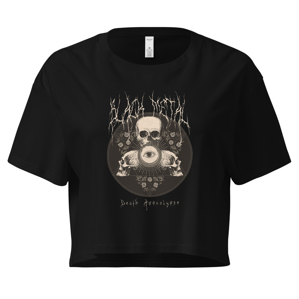 Black Metal - Hardcore skull theme design Women's Crop Top