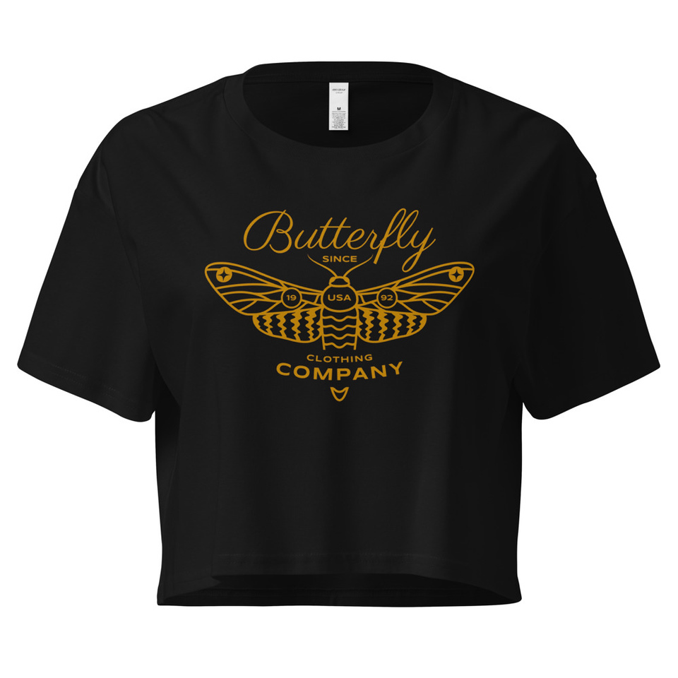 Blue Butterfly - Minimal Women's Crop Top