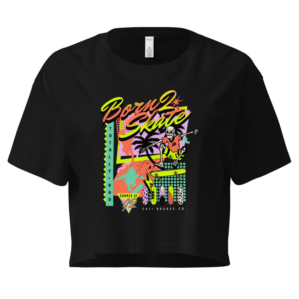 Born 2 Skate - Retro Skeleton Women's Crop Top