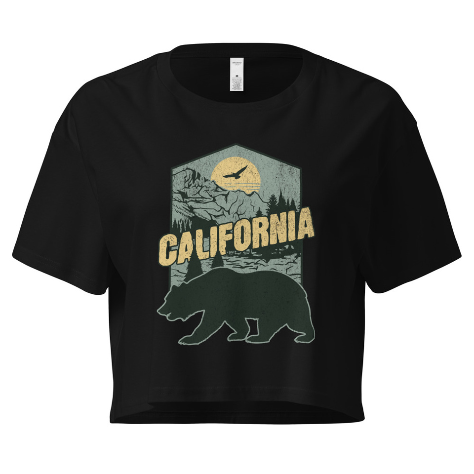 California Bear - Outdoors Wilderness Camping Hiking Women's Crop Top