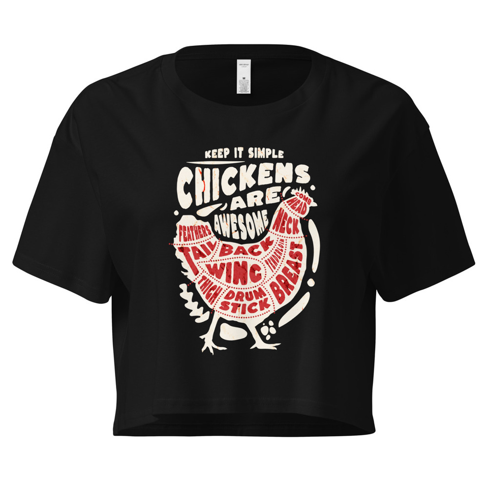 Chickens Are Awesome - Butcher Cuts Women's Crop Top