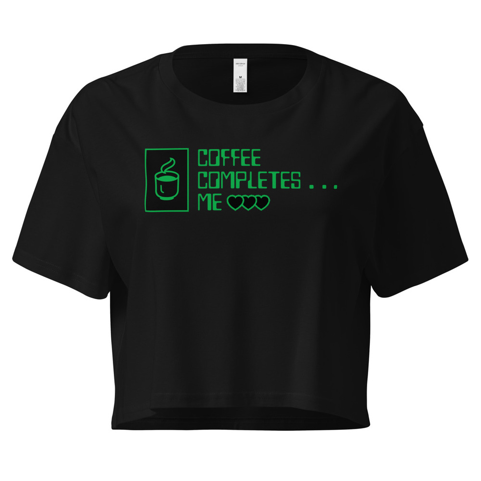 Coffee Completes Me - Neon Heart Women's Crop Top