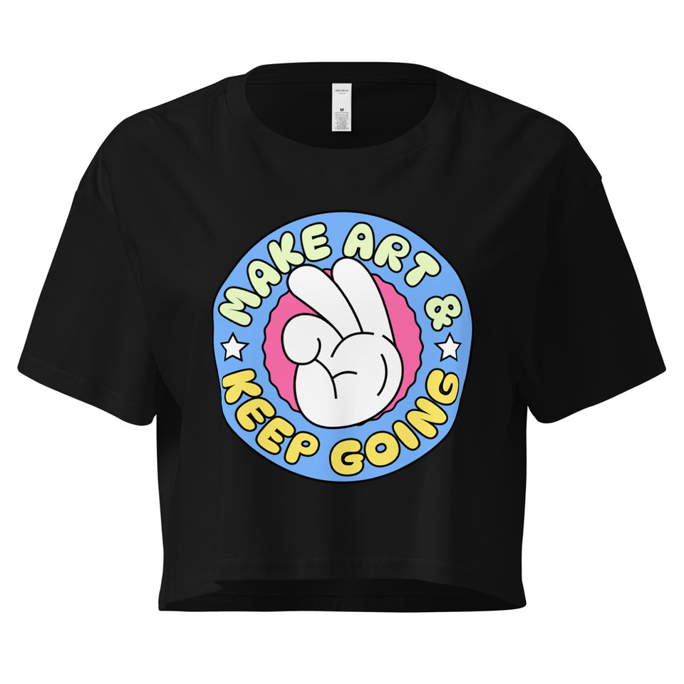 Colorful Fun Retro Style Badge Women's Crop Top