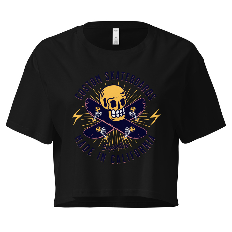 Custom Skateboards - Skull Women's Crop Top