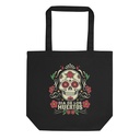 Dia De Los Muertos - Skull and Flowers Eco Tote Bag