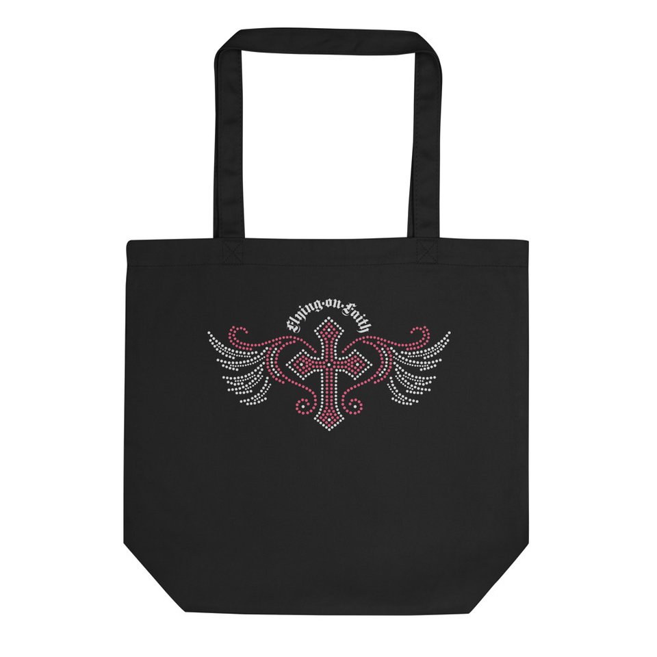 Dotted Cross - Rhinestones Eco Tote Bag