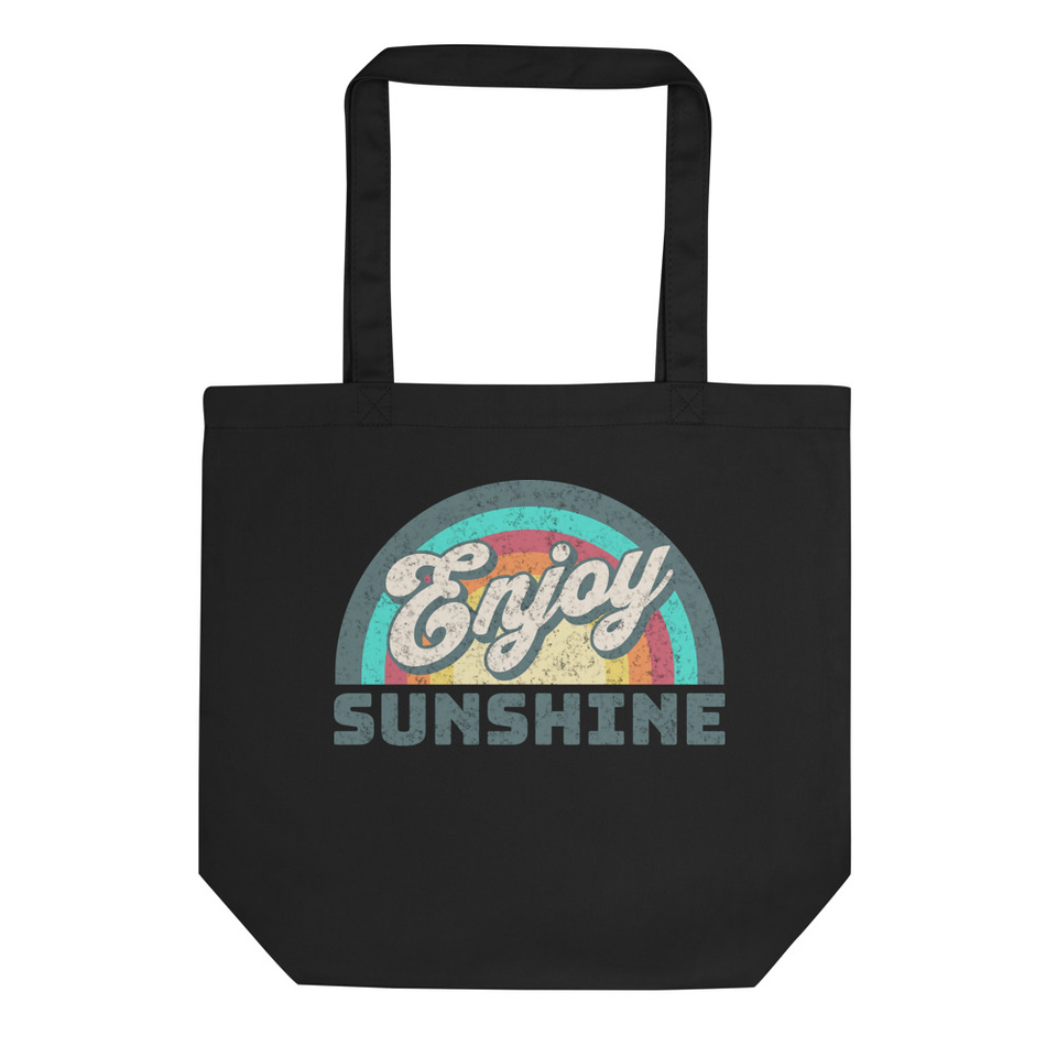 Enjoy Sunshine - Retro Rainbow Eco Tote Bag