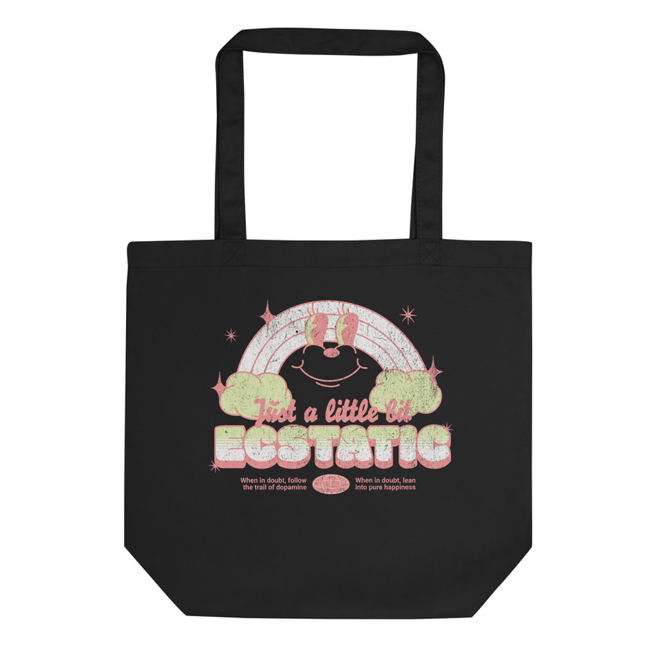 Ecstatic - Typographic Cartoon Streetwear Eco Tote Bag