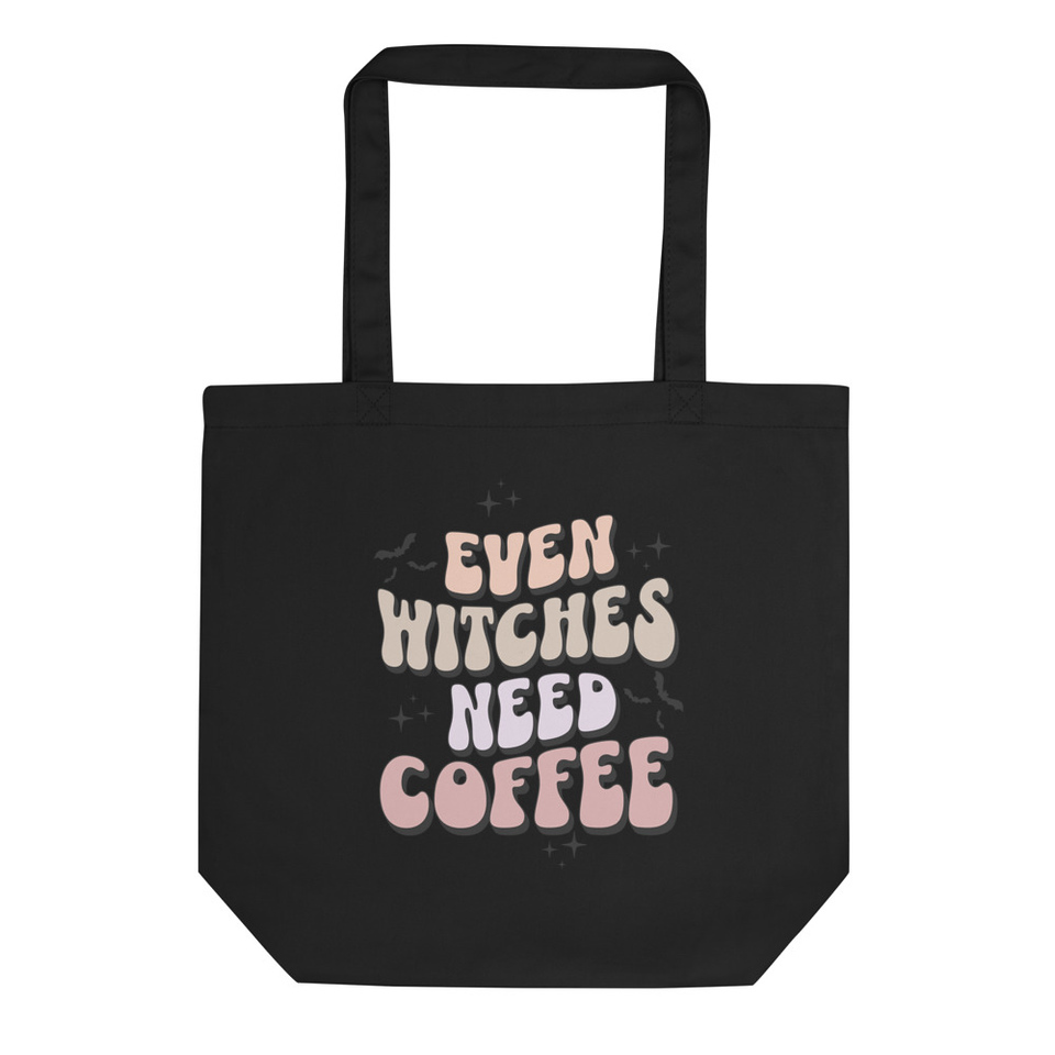 Even Witches Need Coffee Halloween Eco Tote Bag