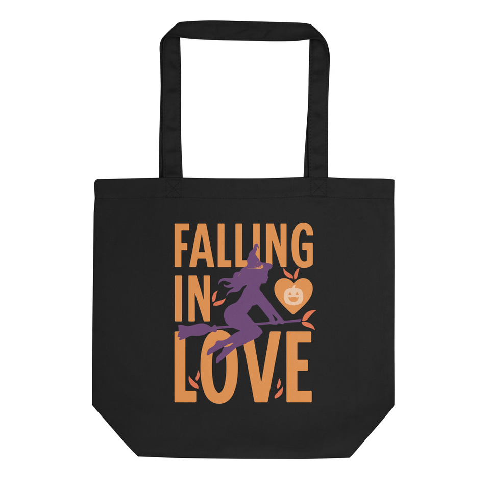 Falling in Love - Witch Riding Broom Eco Tote Bag