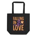 Falling in Love - Witch Riding Broom Eco Tote Bag
