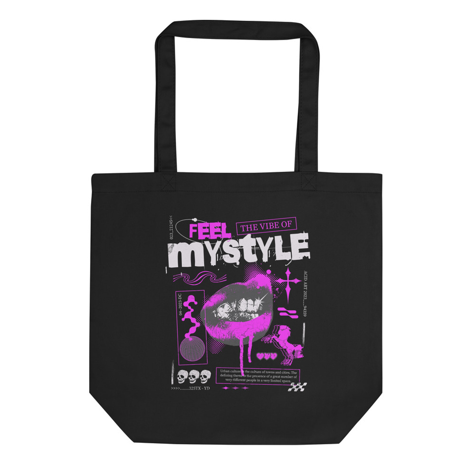 Feel my Style - Neon Pink Lips Eco Tote Bag