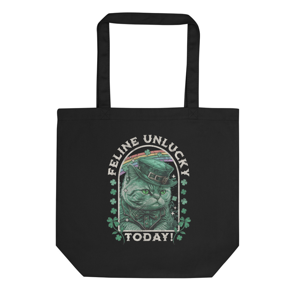 Feline Unlucky Today - St Patrick's Day Cat Eco Tote Bag