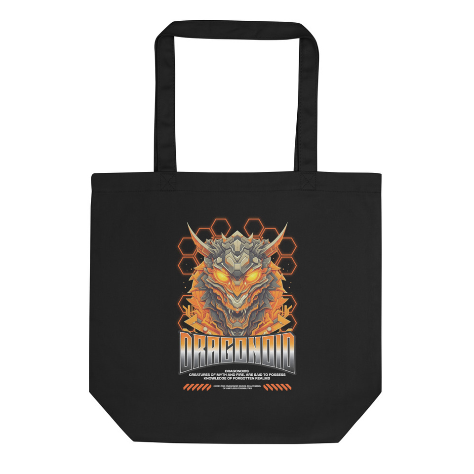 Futuristic Dragonoid Mecha Streetwear Eco Tote Bag