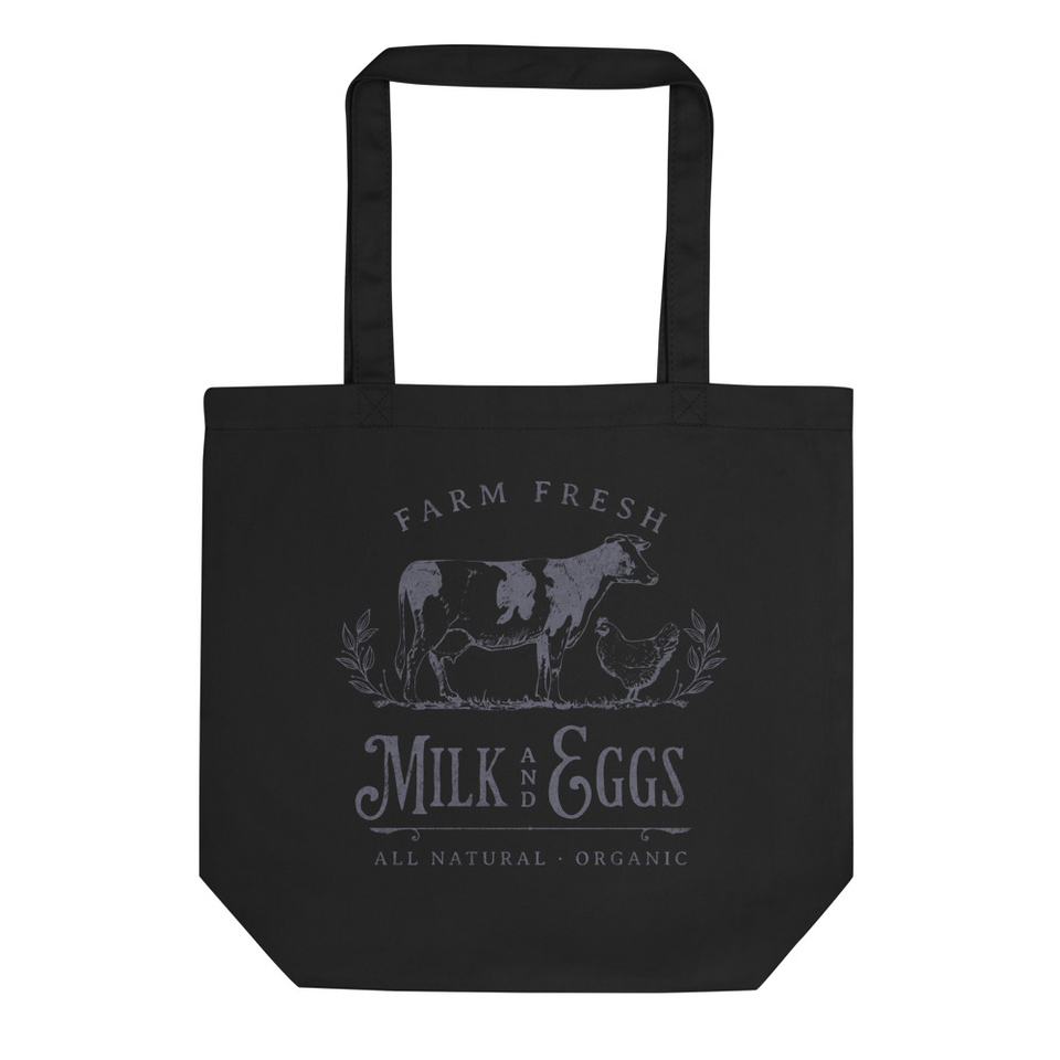 Fresh Milk & Eggs - Farm Animals Eco Tote Bag