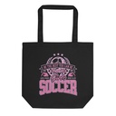 Girls Soccer Badge - Athletic Sports Eco Tote Bag