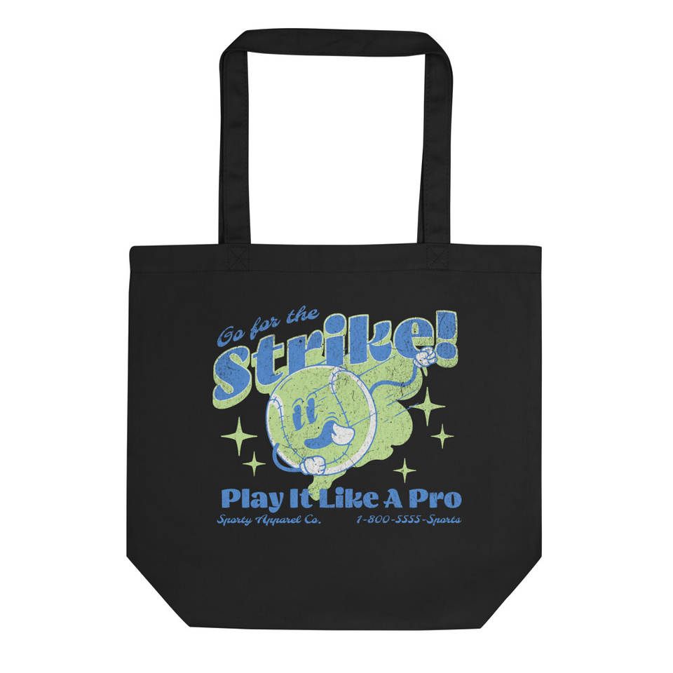 Go For The Strike! - Typographic Cartoon Streetwear Eco Tote Bag