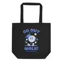 Go Out & Walk - Typographic Cartoon Streetwear Eco Tote Bag
