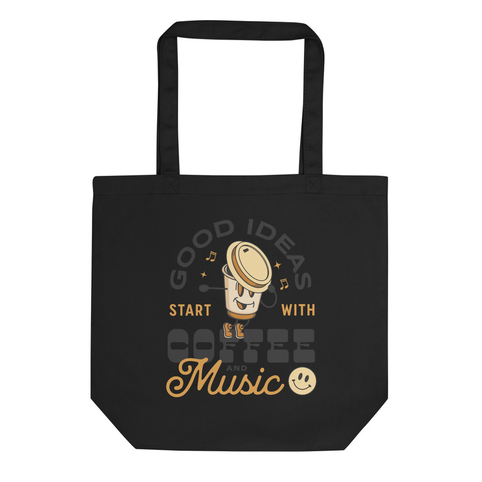 Good Coffee & Music - Cartoon Eco Tote Bag