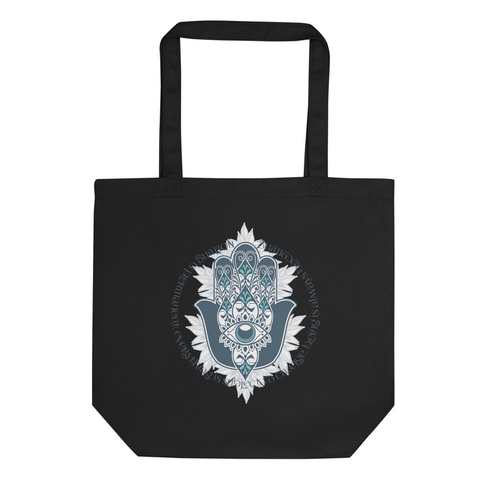 Hamsa Protector - Mandala Eco Tote Bag