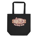 Happy Turkey Day - Retro Holiday Badge Eco Tote Bag