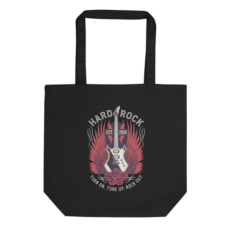 Hard Rock - Guitar & Roses Eco Tote Bag