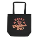 Happy Valentine's Day - Retro Flowers Eco Tote Bag