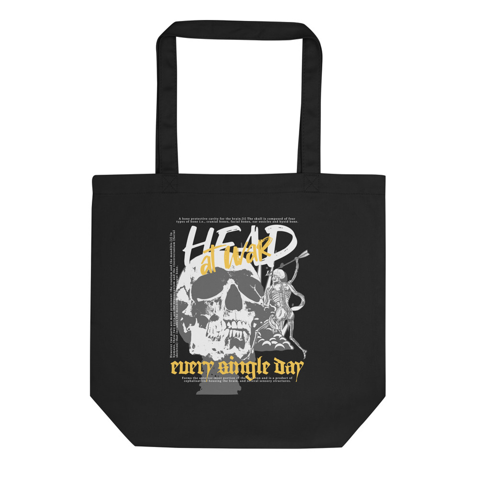 Head at War - Skeleton Grunge Eco Tote Bag