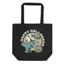 Happy Halloween - Dinosaur and Pumpkin Eco Tote Bag