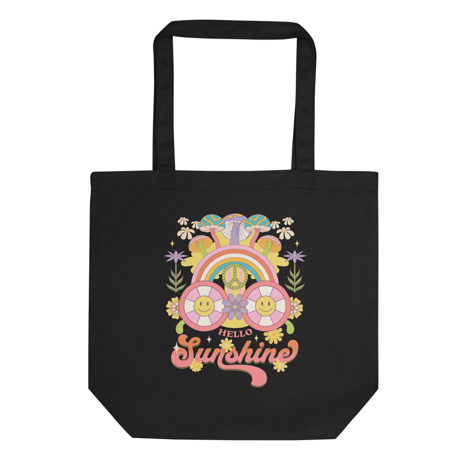 Hello Sunshine - Retro Rainbow Color Eco Tote Bag