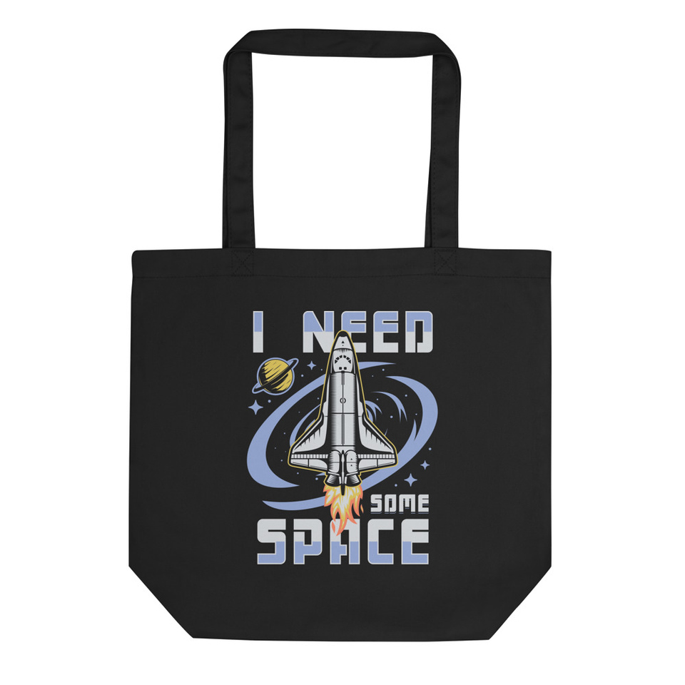 I Need Some Space - Retro Rocketship Eco Tote Bag