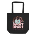 Keep on Smiling - Retro Heart Mascot Eco Tote Bag