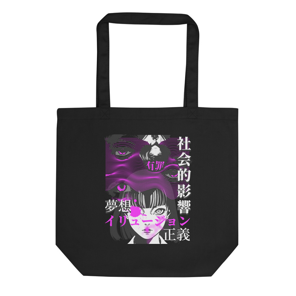Japanese Girl Anime - School Girl Manga Eco Tote Bag