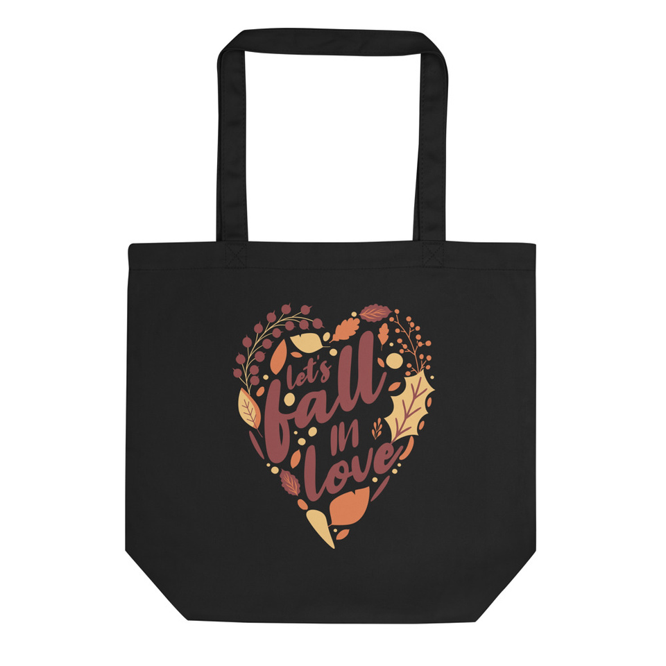 Let's Fall in Love - Autumn Heart Eco Tote Bag