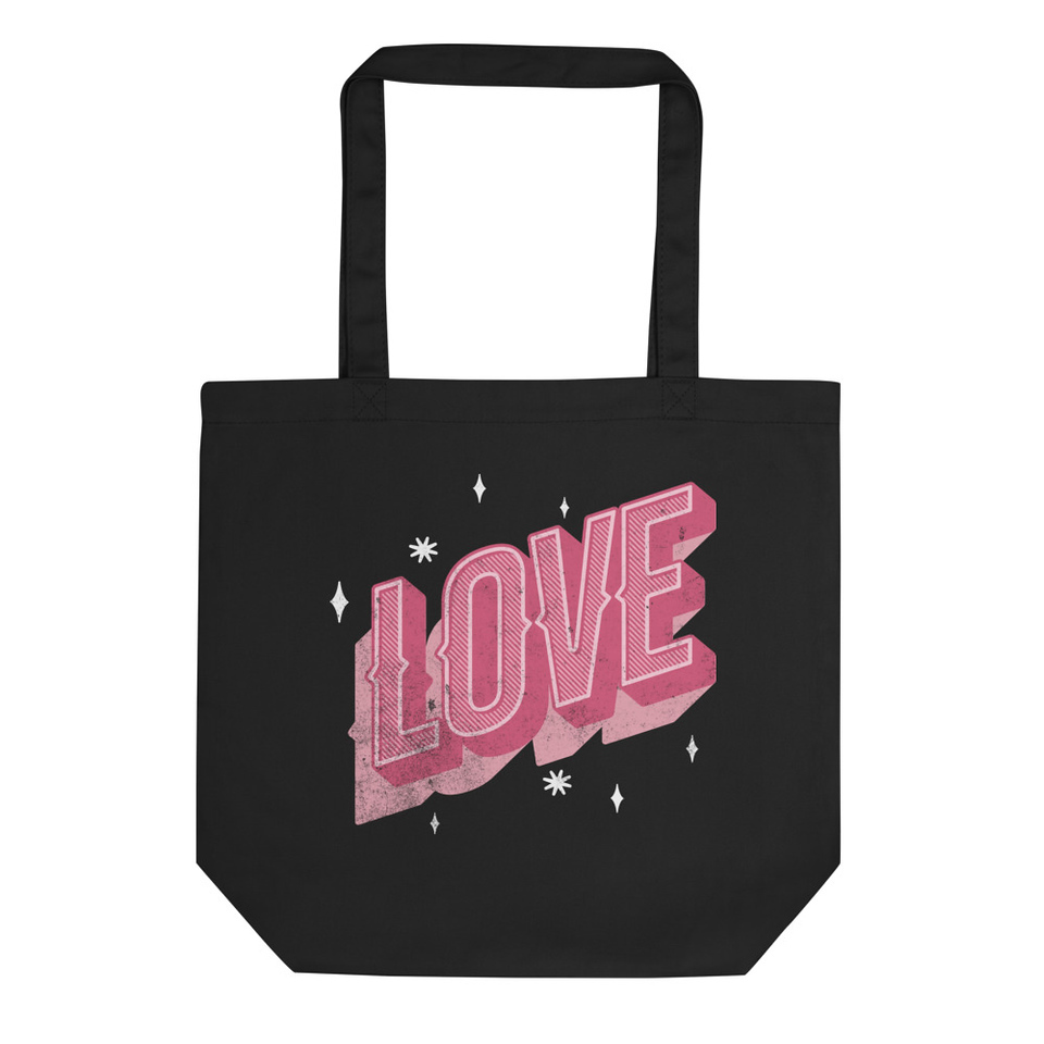 Love Lettering - Typography Valentines Day Eco Tote Bag