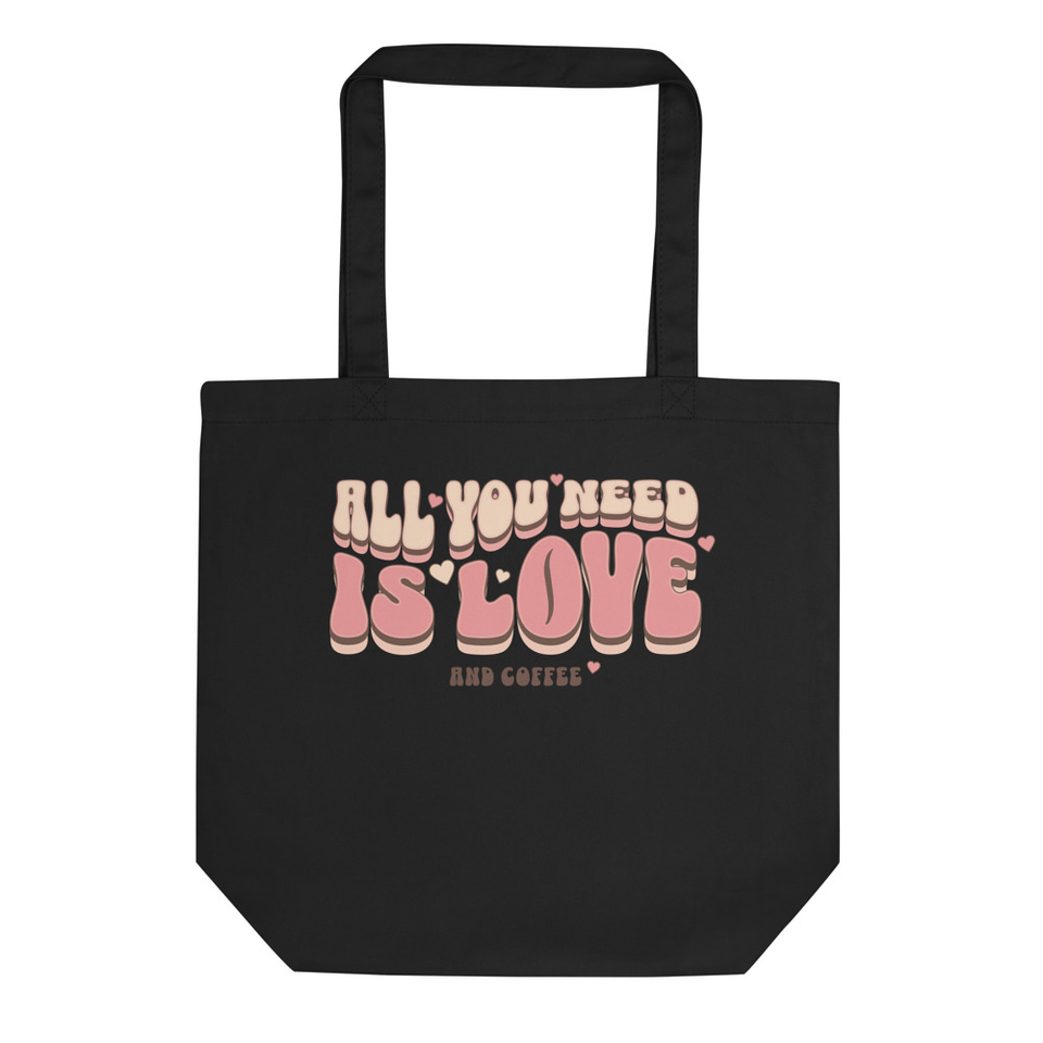 Love and Coffee - Cute Typography Eco Tote Bag