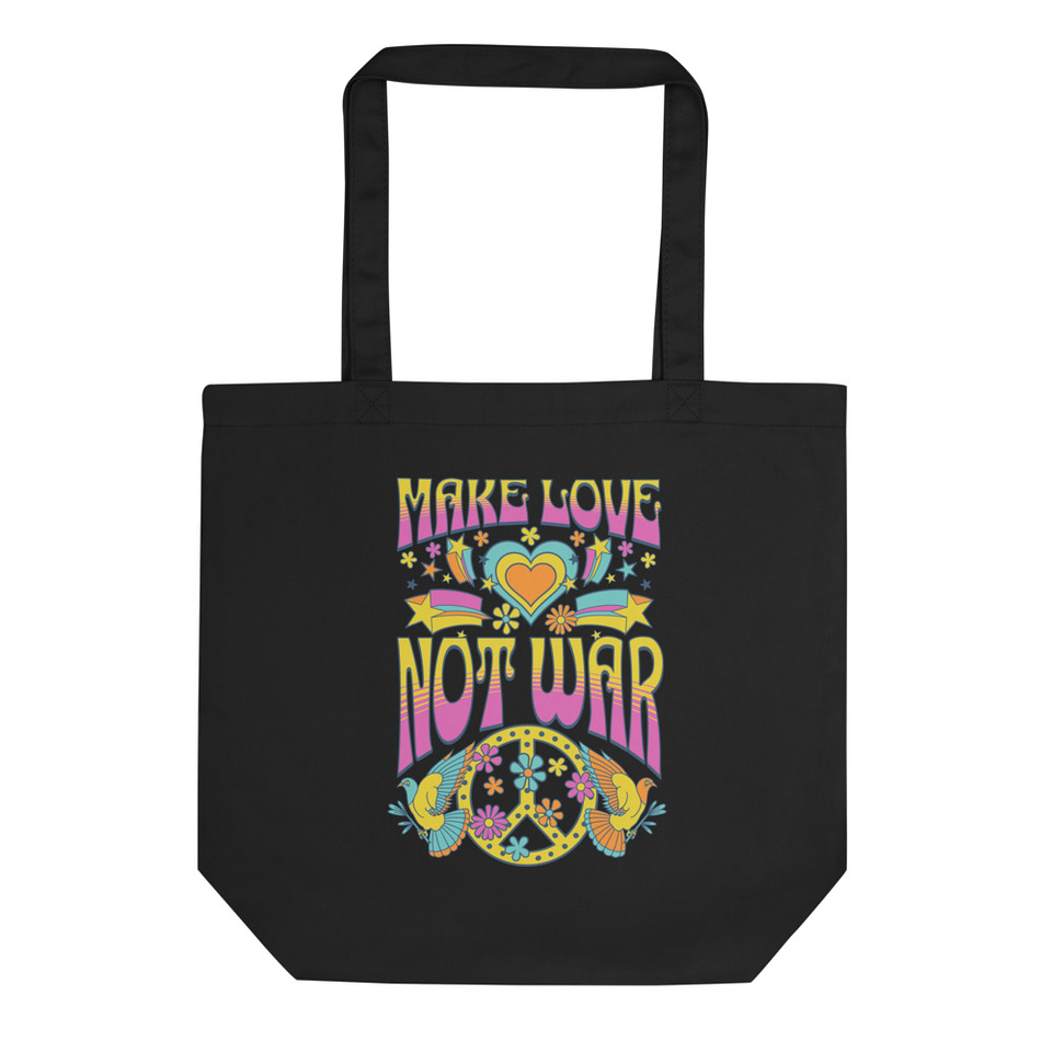Make Love Not War - Hippie Peace Eco Tote Bag