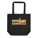 More Love Less Hate - Hippie Typography Eco Tote Bag