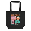Multiple faces Groovy cartoon Eco Tote Bag